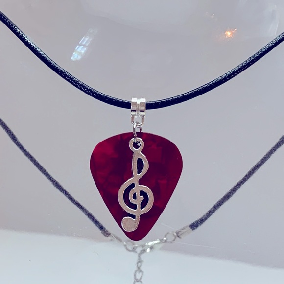 (Pick 3 for $15) Guitar Pick Custom Necklace With Music Charm - Picture 2 of 4